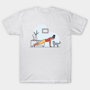 YOGA WITH CAT ILLUSTRATION T-Shirt